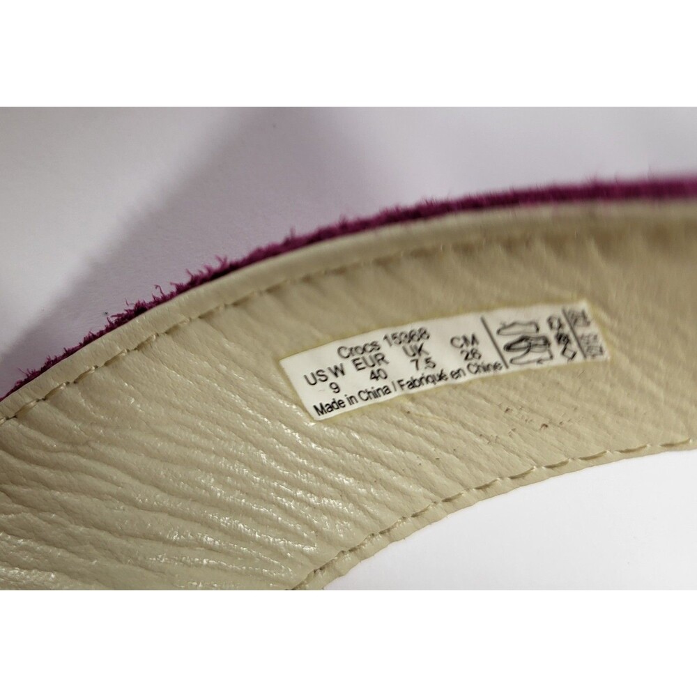 Crocs A-Leigh Floral Suede Slide-On Thong, Size 9 - Picture 10 of 11